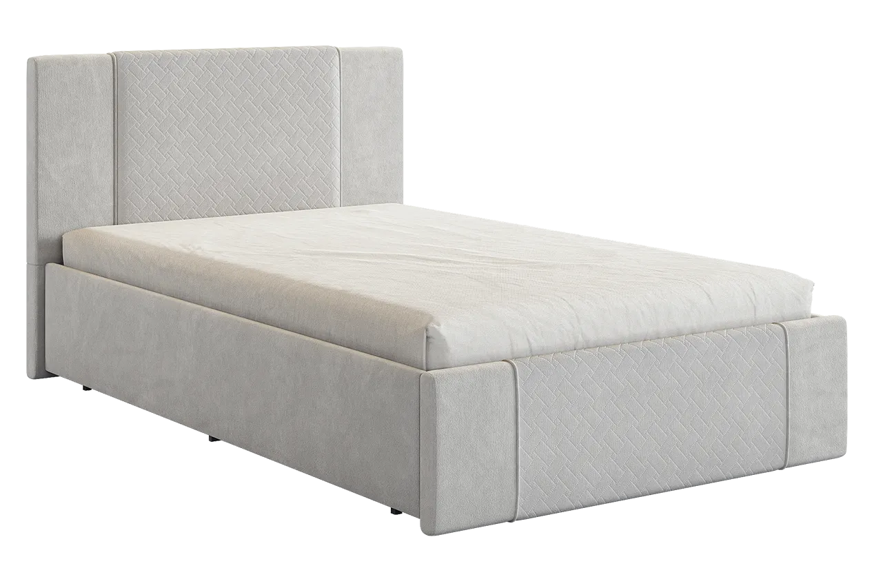 Кровать с основанием Хлоя 120х200 см галька (велюр) в Урае - uraj.mebel-tymen.ru | фото