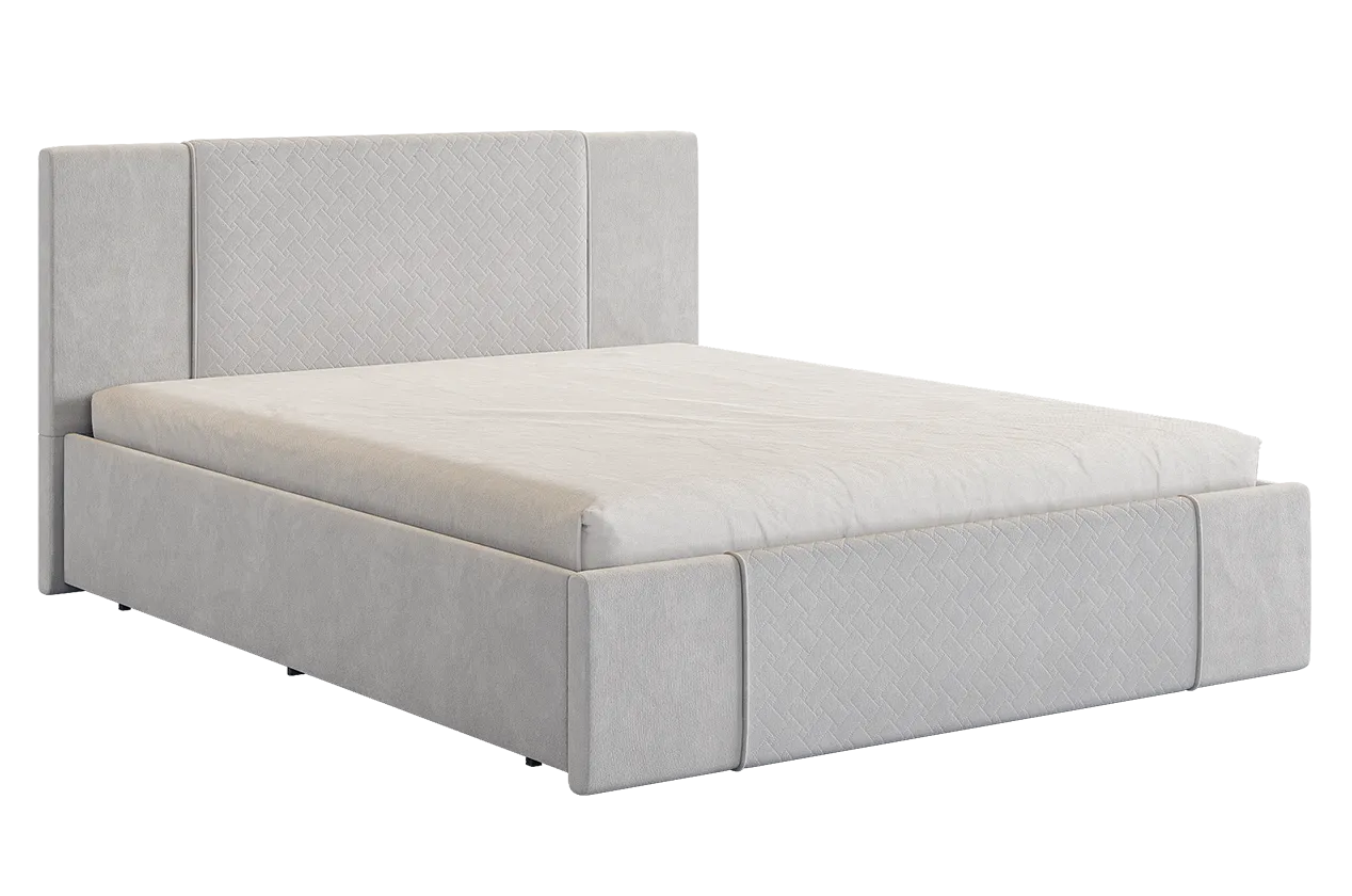 Кровать с основанием Хлоя 160х200 см галька (велюр) в Урае - uraj.mebel-tymen.ru | фото