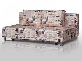 Диван Комфорт Лайт без подлокотников 2 подушки принт Газета в Урае - uraj.mebel-tymen.ru | фото