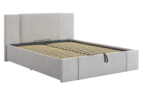 Кровать с подъемным механизмом Хлоя 160х200 см галька (велюр) в Урае - uraj.mebel-tymen.ru | фото