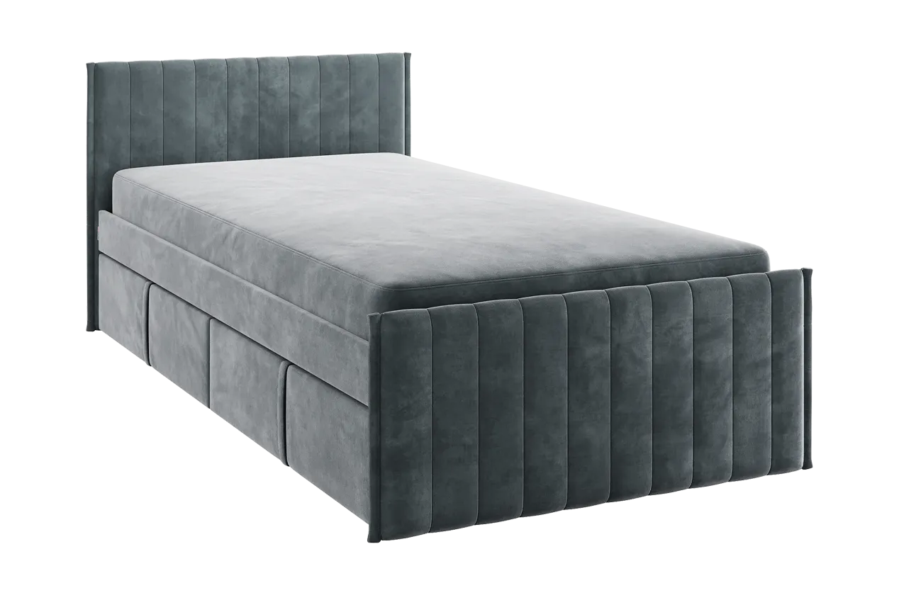 Кровать с ящиками Твикс 90х200 см графит (велюр) в Урае - uraj.mebel-tymen.ru | фото