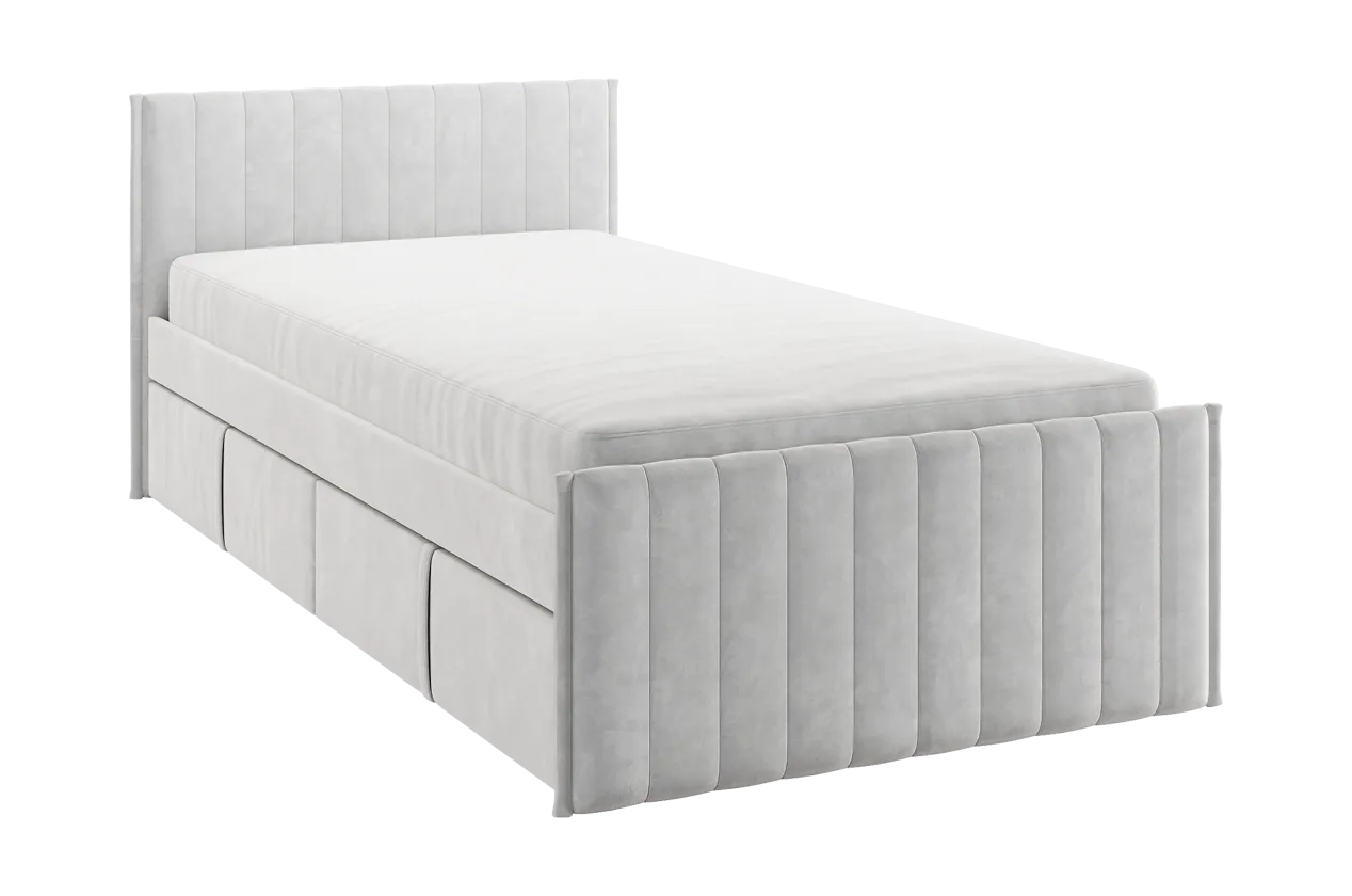 Кровать с ящиками Твикс 90х200 см галька (велюр) в Урае - uraj.mebel-tymen.ru | фото