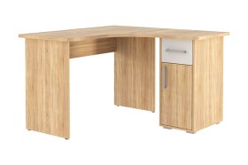 Стол компьютерный 1200 угловой Лайт-1 дуб сонома/белый в Урае - uraj.mebel-tymen.ru | фото