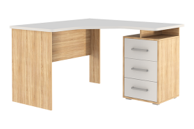 Стол компьютерный 1200 угловой Лайт-2 дуб сонома/белый в Урае - uraj.mebel-tymen.ru | фото