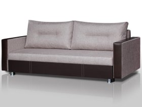 Диван Комфорт с прямыми подлокотниками кемел/кожзам в Урае - uraj.mebel-tymen.ru | фото