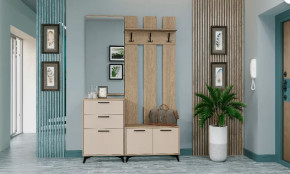 ЕВА Прихожая, ЛДСП Дуб экспрессив песочный / ЛДСП Сатин в Урае - uraj.mebel-tymen.ru | фото