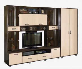 Гостиная Аллегро, вариант 4, венге Linum/дуб белфорт в Урае - uraj.mebel-tymen.ru | фото