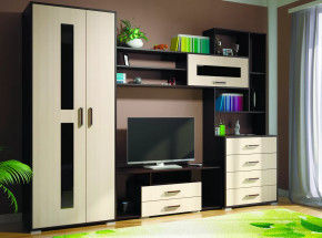 Гостиная Европа-1 Венге / Дуб молочный в Урае - uraj.mebel-tymen.ru | фото