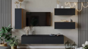 Гостиная «Глосс» №7 Яблоня Беллуно/Cтекло Графит матовый в Урае - uraj.mebel-tymen.ru | фото