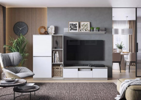 Гостиная Лори, набор №ДС-1, дуб серый/белый в Урае - uraj.mebel-tymen.ru | фото