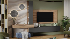 Гостиная «Порто» №8 Яблоня Беллуно, Графит софт в Урае - uraj.mebel-tymen.ru | фото