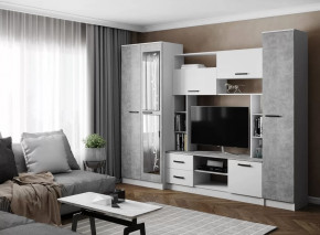 Гостиная СОЛО (ш2700*г500*в2100мм), ЛДСП Белый / ЛДСП Ателье светлое в Урае - uraj.mebel-tymen.ru | фото