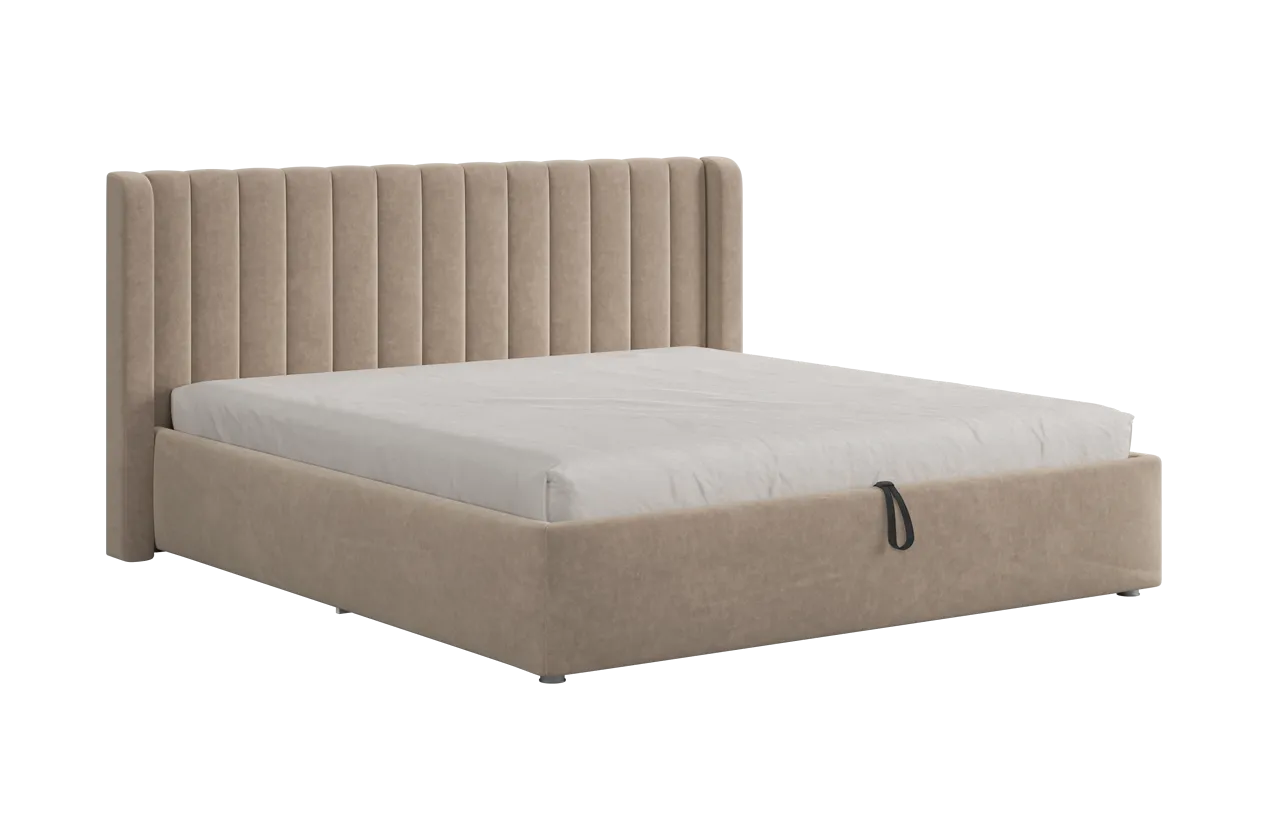 Кровать (каркас) Ева 180х200 см капучино (велюр) в Урае - uraj.mebel-tymen.ru | фото