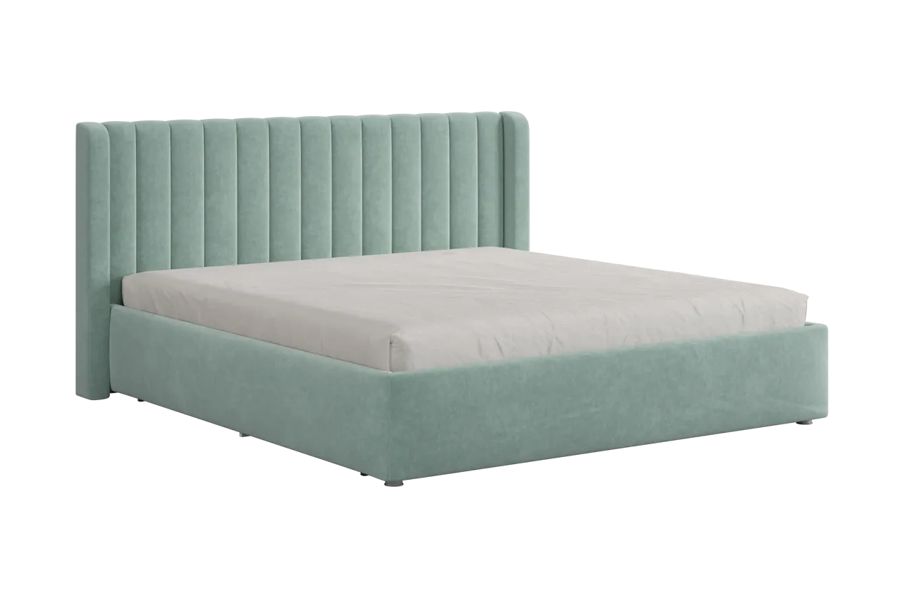 Кровать (каркас) Ева 180х200 см мята (велюр) в Урае - uraj.mebel-tymen.ru | фото