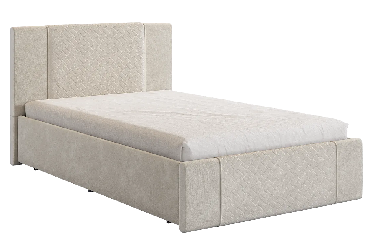 Кровать с основанием Хлоя 120х200 см крем (велюр) в Урае - uraj.mebel-tymen.ru | фото