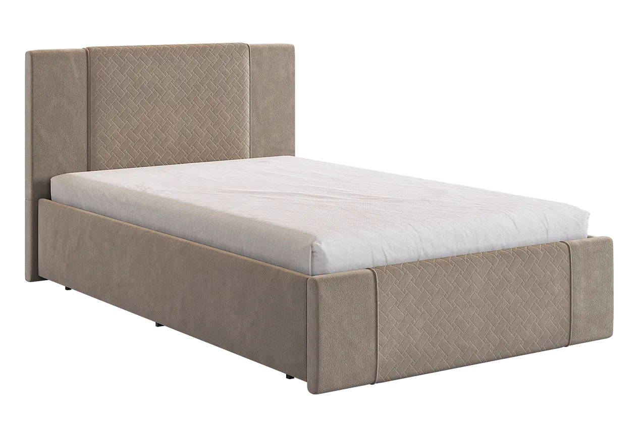 Кровать с основанием Хлоя 120х200 см латте (велюр) в Урае - uraj.mebel-tymen.ru | фото