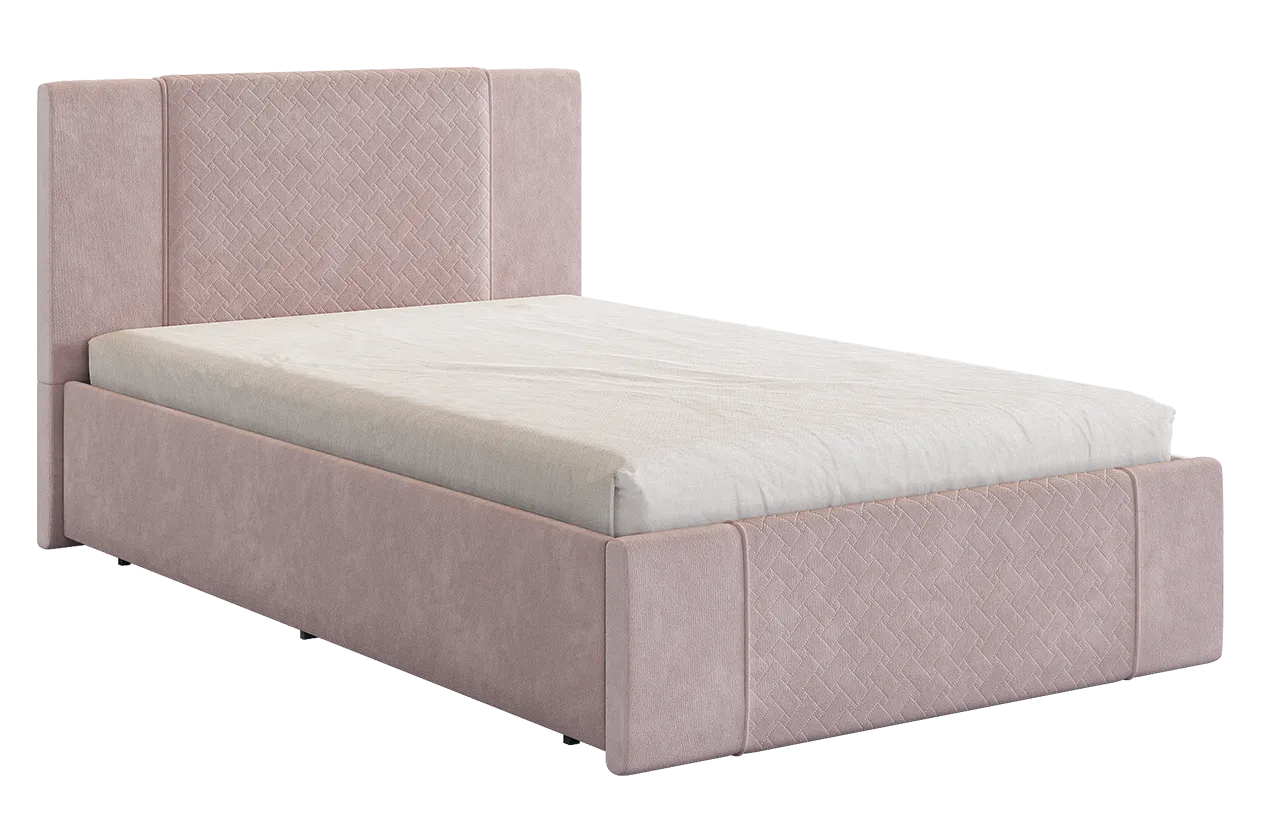 Кровать с основанием Хлоя 120х200 см нежно-розовый (велюр) в Урае - uraj.mebel-tymen.ru | фото
