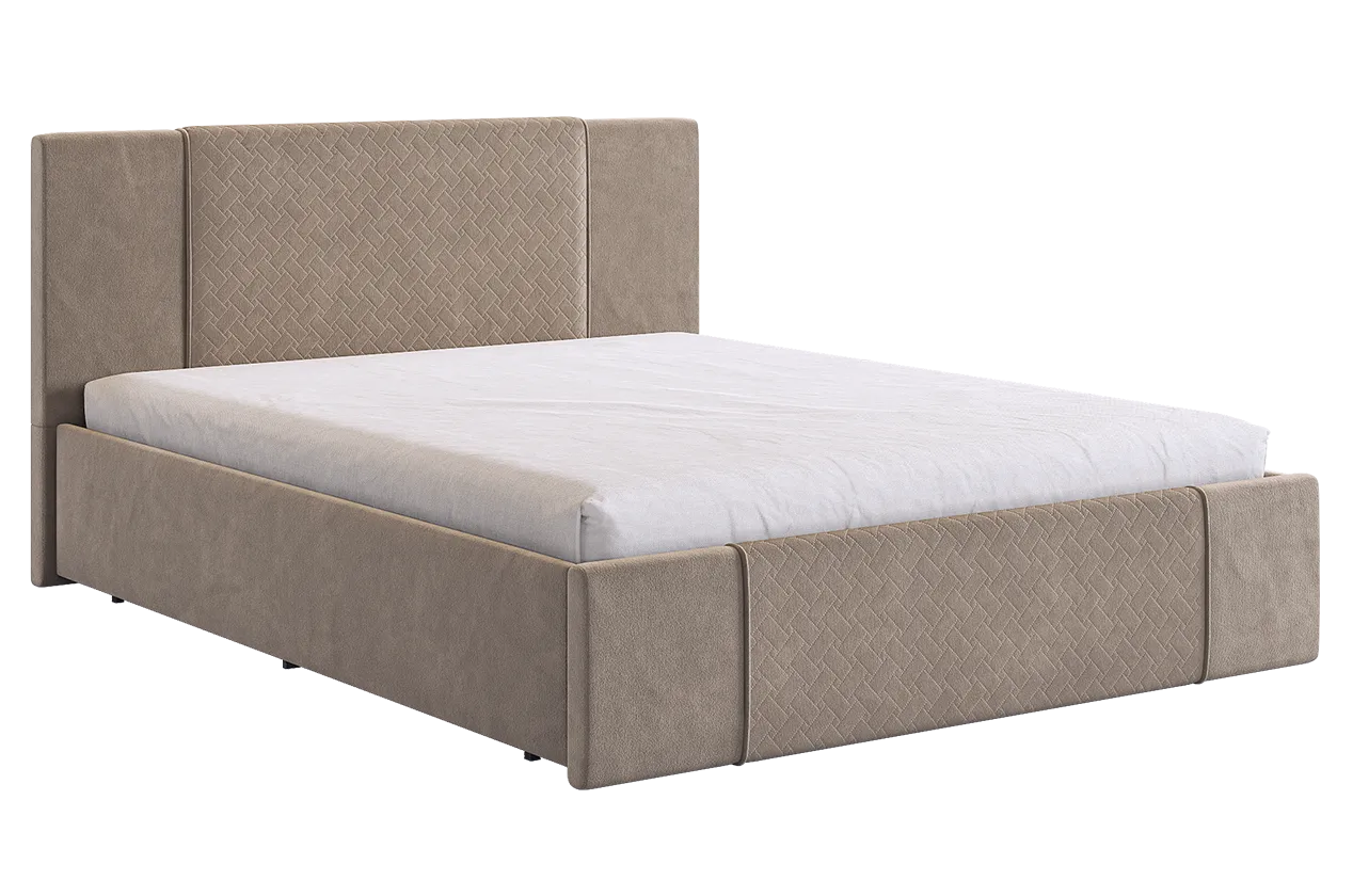 Кровать с основанием Хлоя 160х200 см латте (велюр) в Урае - uraj.mebel-tymen.ru | фото