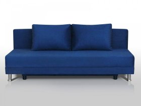 Диван Комфорт Лайт без подлокотников 2 подушки синий в Урае - uraj.mebel-tymen.ru | фото