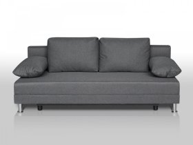 Диван Комфорт без подлокотников 4 подушки графит в Урае - uraj.mebel-tymen.ru | фото