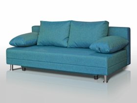 Диван Комфорт без подлокотников 4 подушки азур в Урае - uraj.mebel-tymen.ru | фото