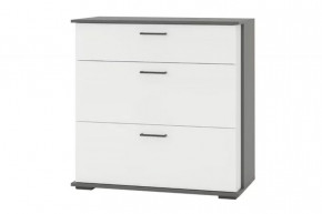 Комод ДАЛЛАС (ш900*г440*в900мм), ЛДСП Графит / Белый в Урае - uraj.mebel-tymen.ru | фото
