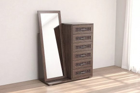 Комод Кэт-4 6 ящиков с зеркалом Венге Диал в Урае - uraj.mebel-tymen.ru | фото