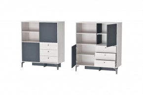 Комод Лион К-1 Ясень анкор светлый/Графит Диал в Урае - uraj.mebel-tymen.ru | фото