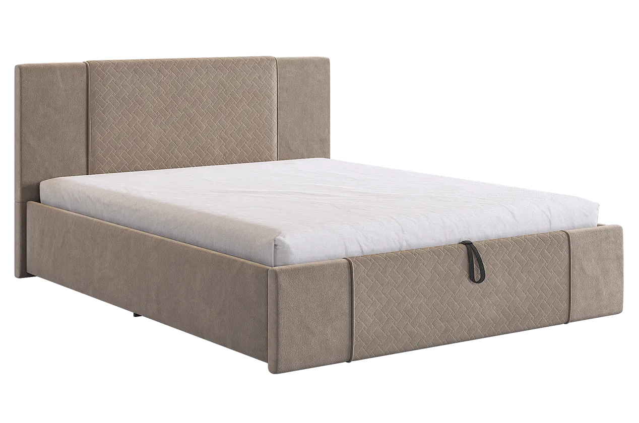 Кровать с подъемным механизмом Хлоя 160х200 см латте (велюр) в Урае - uraj.mebel-tymen.ru | фото