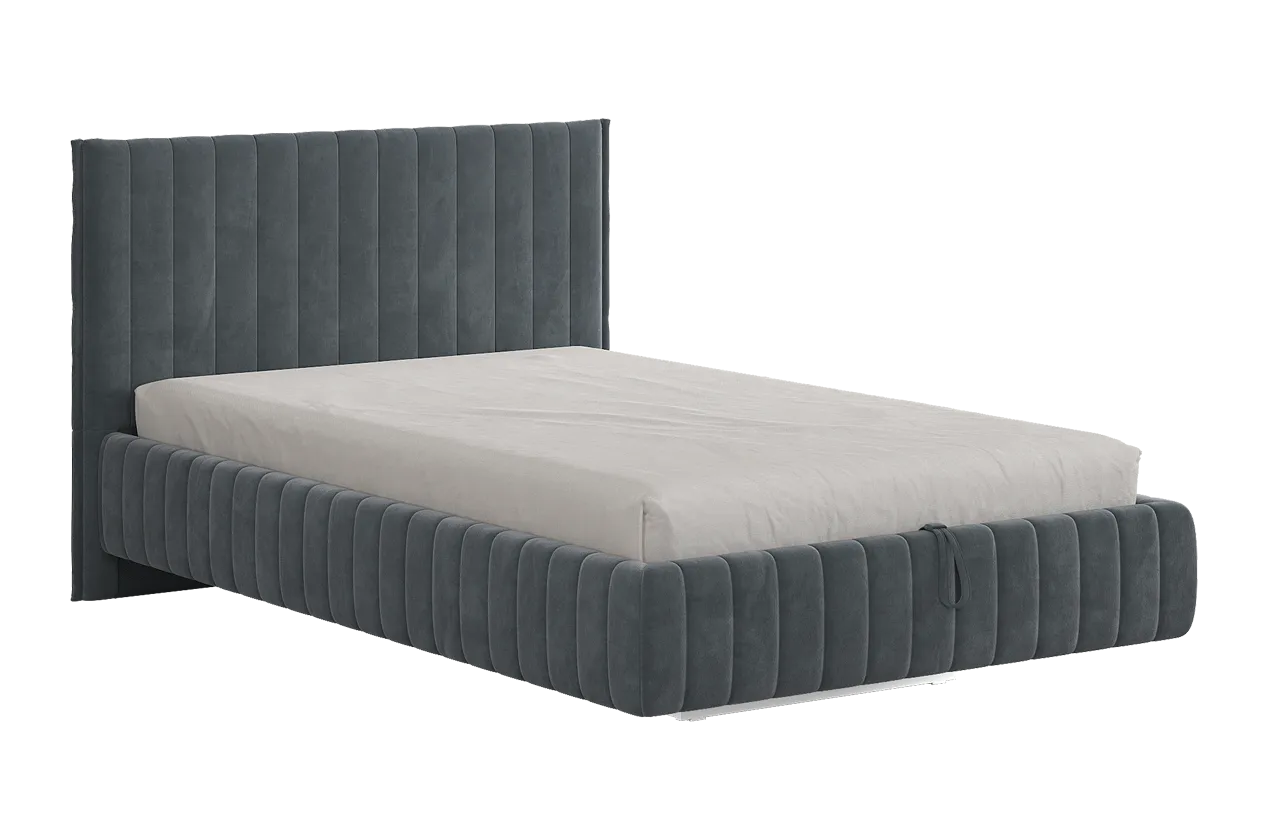 Кровать с подъемным механизмом Твикс 120х200 см графит (велюр) в Урае - uraj.mebel-tymen.ru | фото