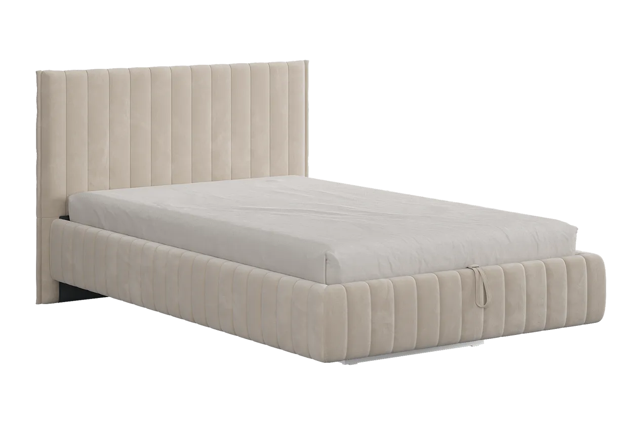 Кровать с подъемным механизмом Твикс 120х200 см крем (велюр) в Урае - uraj.mebel-tymen.ru | фото