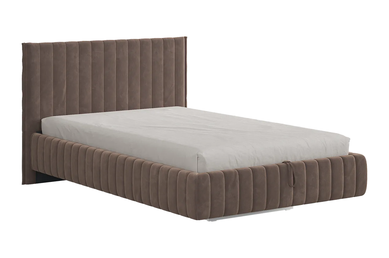 Кровать с подъемным механизмом Твикс 120х200 см латте (велюр) в Урае - uraj.mebel-tymen.ru | фото