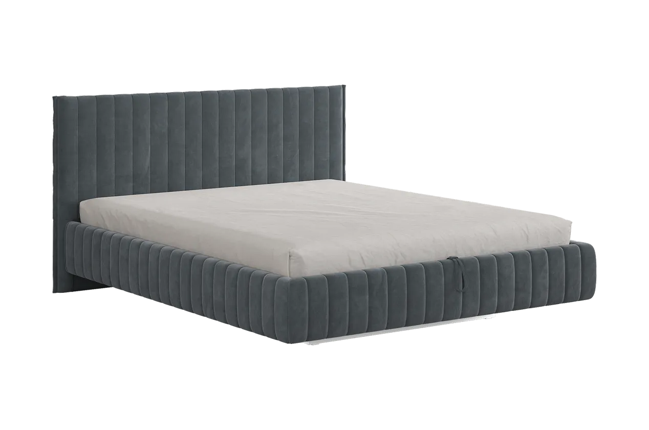 Кровать с подъемным механизмом Твикс 160х200 см графит (велюр) в Урае - uraj.mebel-tymen.ru | фото