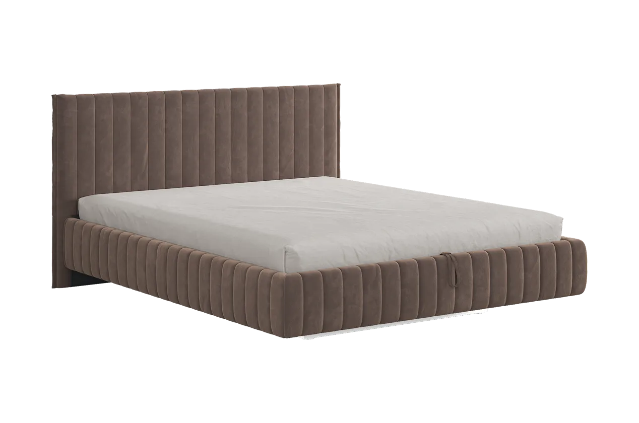 Кровать с подъемным механизмом Твикс 160х200 см латте (велюр) в Урае - uraj.mebel-tymen.ru | фото