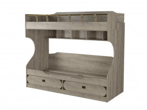 Кровать 2-х ярусная с лестницей Мираж-1 Секция-2-3 Дуб баррик в Урае - uraj.mebel-tymen.ru | фото