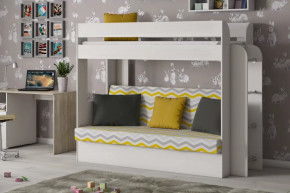 Кровать детская двухъярусная Карамель 75 Бодега светлая RIKKO YELLOW в Урае - uraj.mebel-tymen.ru | фото