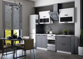 Кухня Монако 1,6м Компоновка №2 (Белый снег Софт/софт графит) в Урае - uraj.mebel-tymen.ru | фото