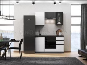 Кухня Техно-6 1,5м (Графит/Белый снег софт/Графит софт) в Урае - uraj.mebel-tymen.ru | фото