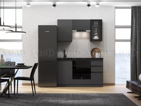 Кухня Техно-6 1,5м (Графит/Графит софт) в Урае - uraj.mebel-tymen.ru | фото