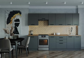 Кухонный гарнитур Антрацит-3000 столешница 38 мм в Урае - uraj.mebel-tymen.ru | фото