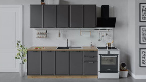 Кухонный гарнитур «Белладжио» длиной 200 см Дуб Крафт золотой, Софт графит в Урае - uraj.mebel-tymen.ru | фото