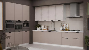 Кухонный гарнитур «Гренада» №23 Белый, Холст латте, Холст мокко в Урае - uraj.mebel-tymen.ru | фото