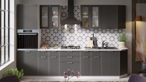 Кухонный гарнитур «Кимберли» №3 Белый, Титан в Урае - uraj.mebel-tymen.ru | фото