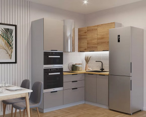 Кухонный угловой гарнитур арт.8, 2000x1400 мм, Обсидиан/Рустик натур в Урае - uraj.mebel-tymen.ru | фото