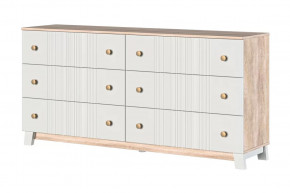Ланзетти Комод 6 ящиков Дуб Торонто/Жемчуг в Урае - uraj.mebel-tymen.ru | фото
