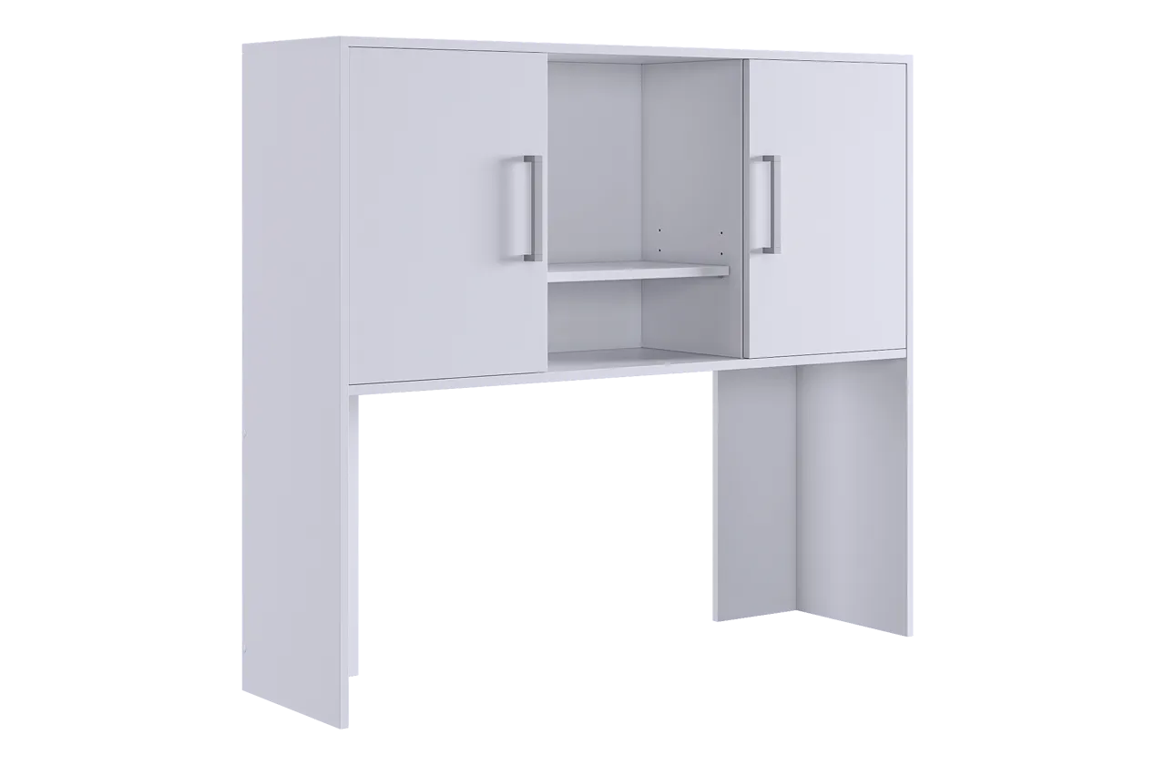 Надстройка стола компьютерного 1200 Лайт-2 белый/белый в Урае - uraj.mebel-tymen.ru | фото