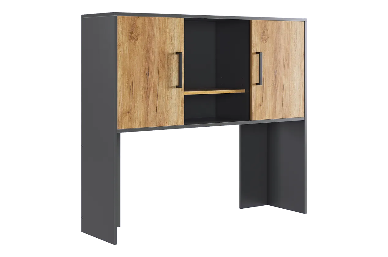 Надстройка стола компьютерного 1200 Лайт-2 графит/дуб крафт золотой в Урае - uraj.mebel-tymen.ru | фото