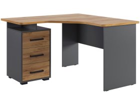 Стол компьютерный 1200 угловой Лайт-2 графит/дуб крафт золотой в Урае - uraj.mebel-tymen.ru | фото