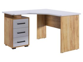 Стол компьютерный 1200 угловой Лайт-2 дуб крафт золотой/белый в Урае - uraj.mebel-tymen.ru | фото