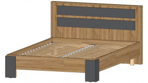 Ленора Кровать 1400 Дуб вотан/Графит в Урае - uraj.mebel-tymen.ru | фото